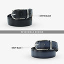 FELIX REVERSIBLE BELT ONYX BLACK / NAVY BLUE