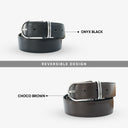 WESLEY REVERSIBLE BELT ONYX BLACK / CHOCO BROWN