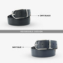 WESLEY REVERSIBLE BELT ONYX BLACK / NAVY BLUE
