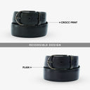 NOLAN CROCC PRINT REVERSIBLE BELT ONYX BLACK