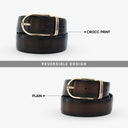 NOLAN CROCC PRINT REVERSIBLE BELT CHOCO BROWN
