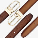 NOLAN CROCC PRINT REVERSIBLE BELT BRITISH TAN