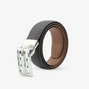 LOUIS DIAMOND PRINTED PROFILE BELT CHOCO BROWN