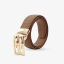 LOUIS DIAMOND PRINTED PROFILE BELT BRITISH TAN