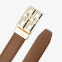 LOUIS DIAMOND PRINTED PROFILE BELT BRITISH TAN