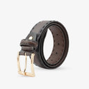NORMAN EDGE BRAIDED PROFILE BELT CHOCO BROWN