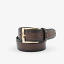 NORMAN EDGE BRAIDED PROFILE BELT CHOCO BROWN