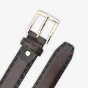 NORMAN EDGE BRAIDED PROFILE BELT CHOCO BROWN