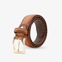 NORMAN EDGE BRAIDED PROFILE BELT BRITISH TAN