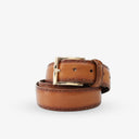 NORMAN EDGE BRAIDED PROFILE BELT BRITISH TAN