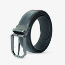 LAURENT PEBBLE TEXTURED PROFILE BELT BLACK