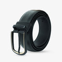 HARRISON CROCC PRINT LEATHER BELT BLACK