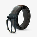 HARRISON CROCC PRINT LEATHER BELT BROWN