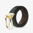 LAURENT PEBBLE TEXTURED PROFILE BELT BROWN