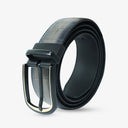HARRISON CROCC PRINT LEATHER BELT GREY
