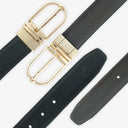 JASPER REVERSIBLE BELT ONYX BLACK / CHOCO BROWN