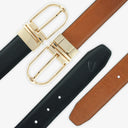 JASPER REVERSIBLE BELT ONYX BLACK / BRITISH TAN