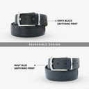 ADRIAN REVERSIBLE BELT ONYX BLACK / NAVY BLUE