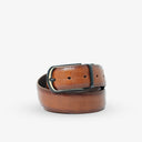 HARRISON CROCC PRINT LEATHER BELT TAN