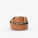 LAURENT PEBBLE TEXTURED PROFILE BELT TAN